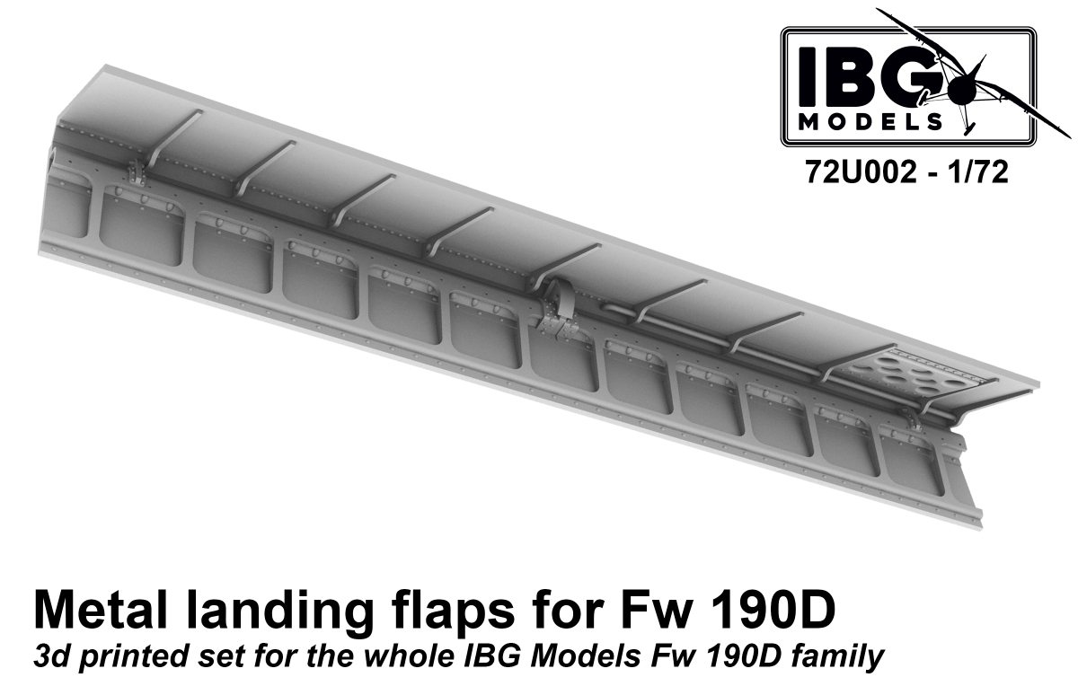 1/72 Metal Flaps for Fw 190D family - 3d Printed Upgrade Set