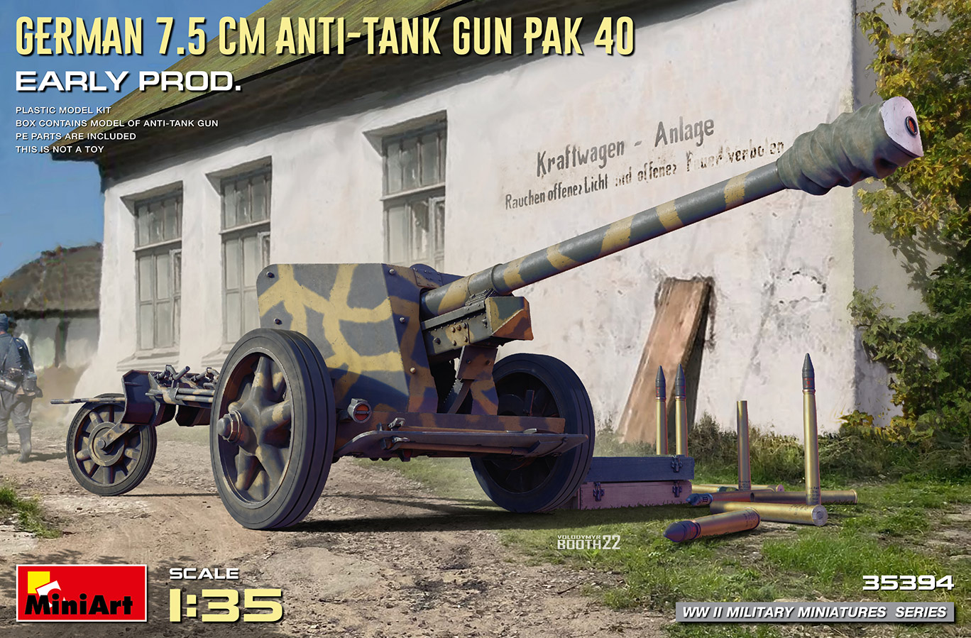 1/35 German 7.5cm Anti-Tank Gun PaK 40. Early Prod - Miniart
