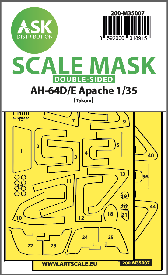 1/35 AH-64D/E double-sided fit express mask for Tacom