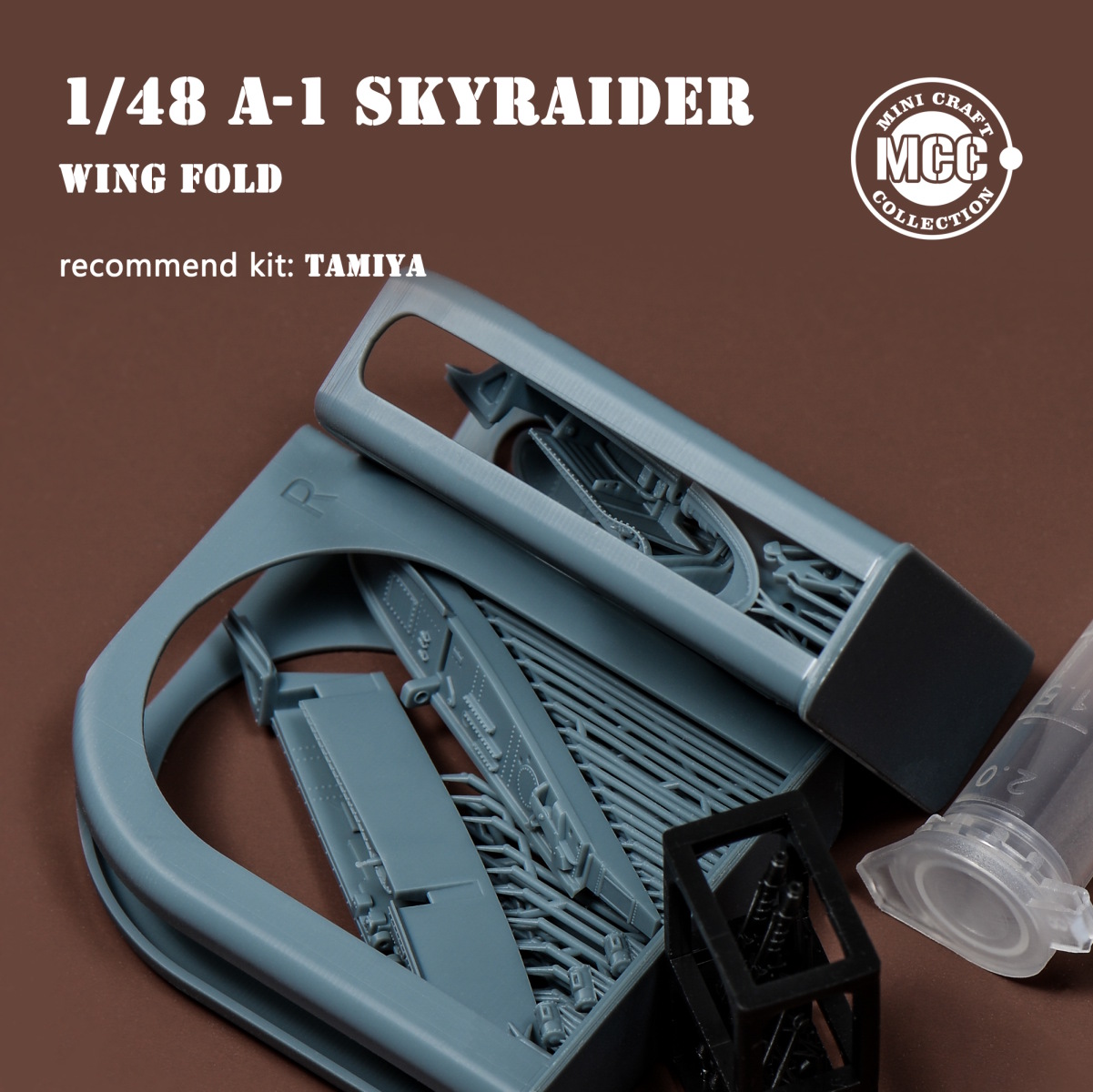 1/48 A-1 Skyraider wing fold /w metal gun barrels for Tamiya