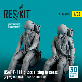 USAF F-111 pilots sitting in seats (2 pcs) for RESKIT RSK32-0002 kit (3D Printed) (1/32)