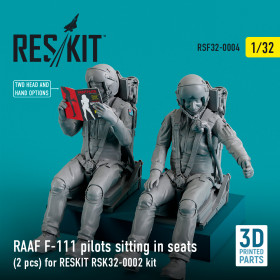 RAAF F-111 pilots sitting in seats (2 pcs) for RESKIT RSK32-0002 kit (3D Printed) (1/32)