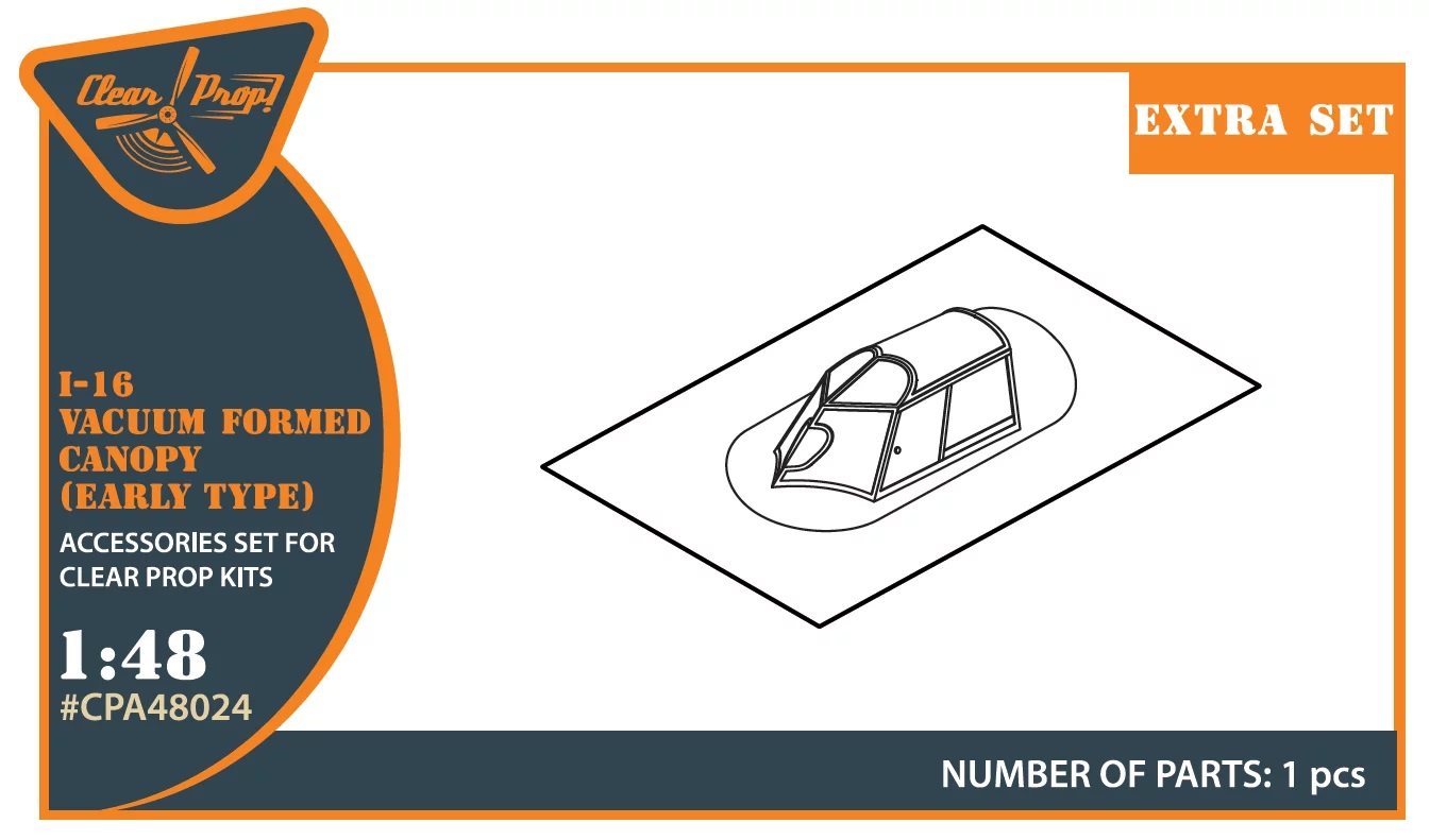 1/48 I-16 vacuum formed canopy (early version) for CP kit