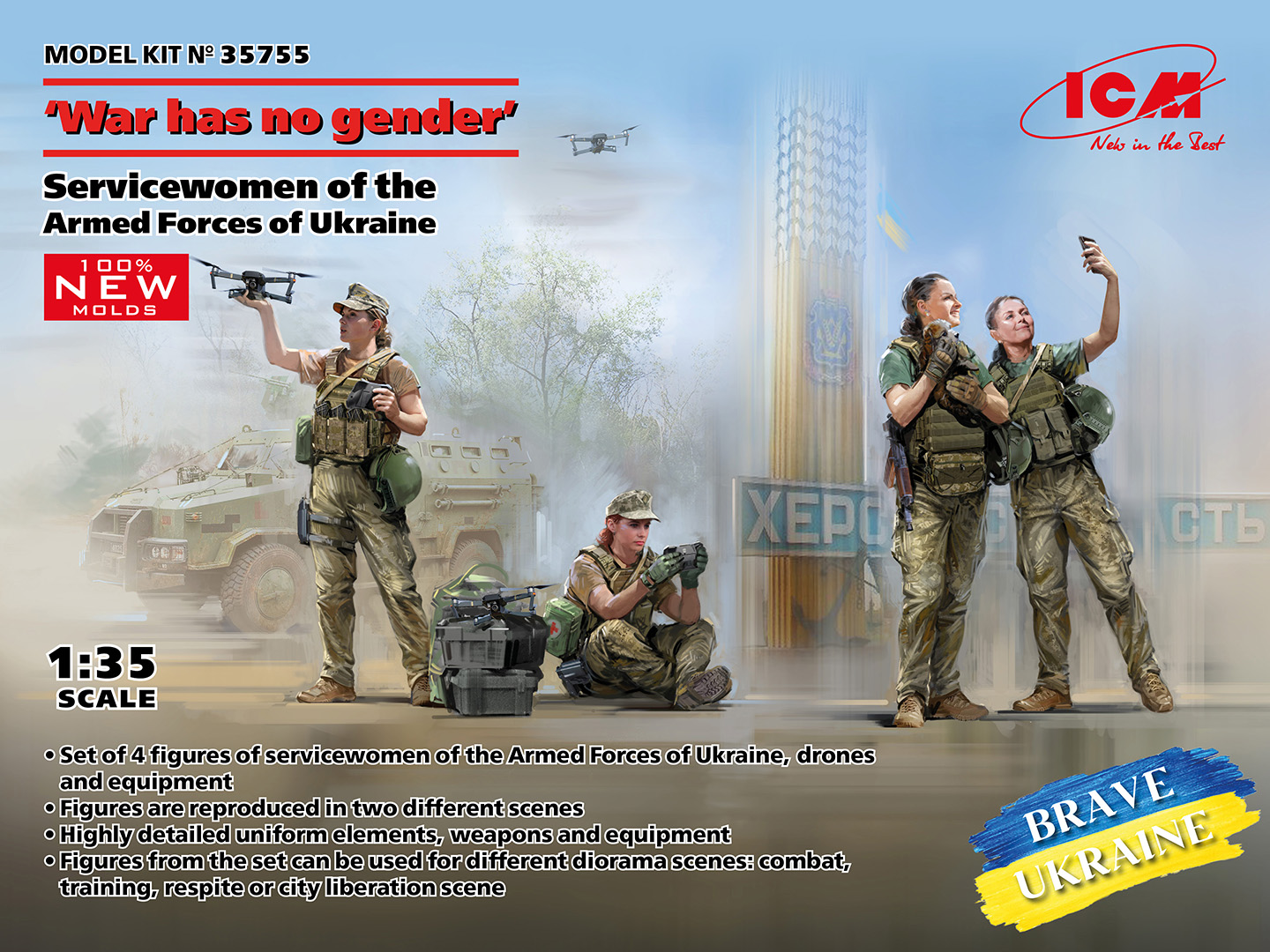 1:35 ICM 'War has no gender'. Female servicemen of the Armed Forces of Ukraine (100% new molds)