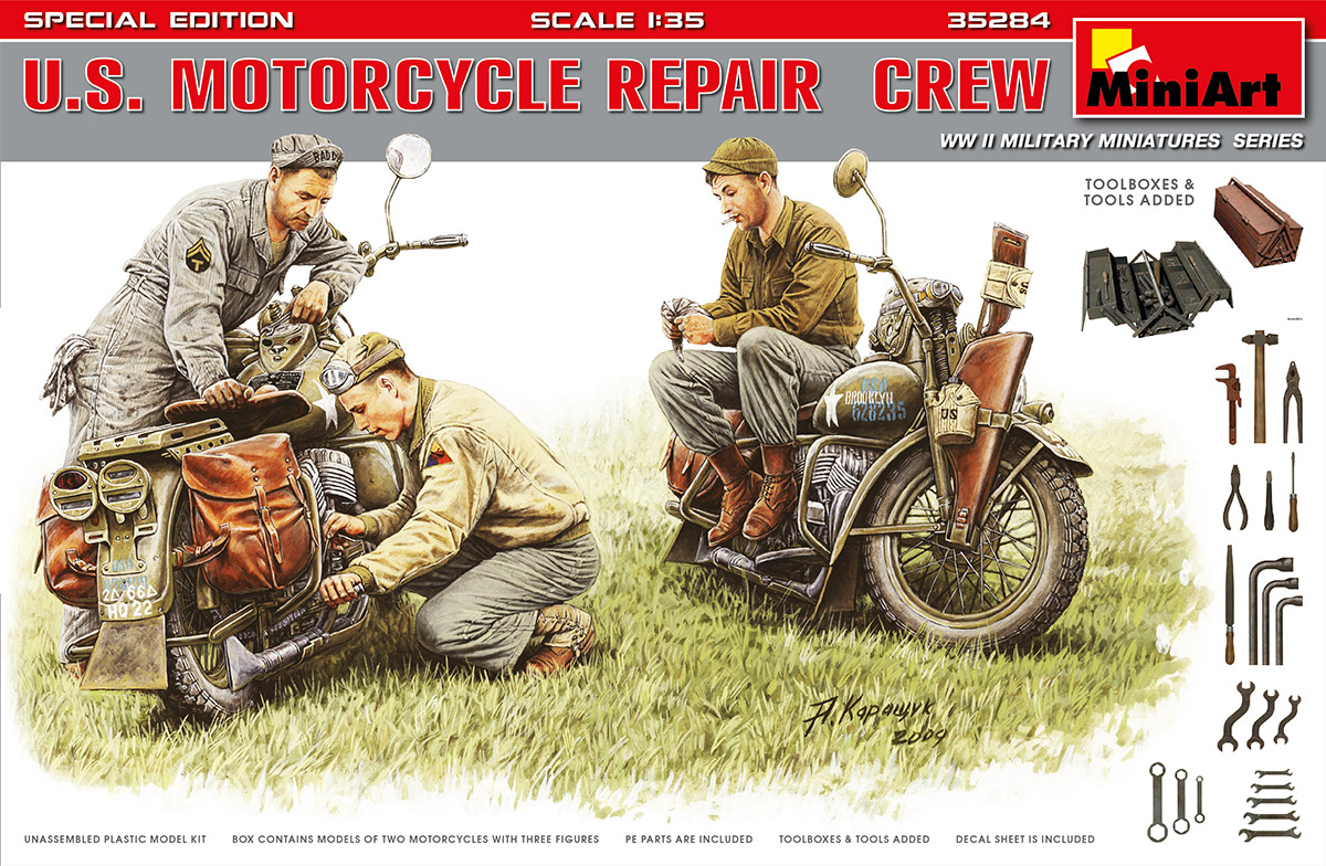 1/35 U.S. Motorcycle Repair  Crew. Special Edition