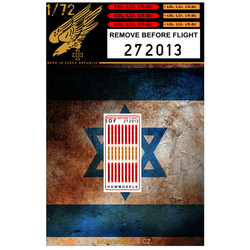 1/72 Remove Before Flight - Israel - Easy Belts - both sides printed